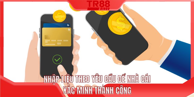 Nhập liệu theo yêu cầu để nhà cái xác minh thành công